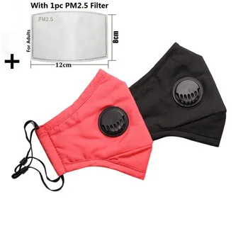 

Cotton Breath Valved PM2.5 Mouth Mask Washable Anti-Dust Anti Pollution Mask Anti Haze Filters Mouth Respirator for Adult