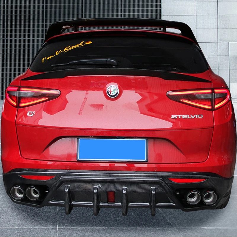 Спойлер для Alfa Romeo Stelvio спойлер заднего багажника из углеродного волокна черная