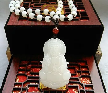 

Natural Afghan White Jade Pendant Necklace