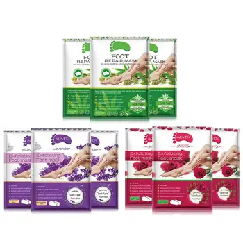 

3 Pairs Peeling Foot Masks Exfoliating Removing Dead Skin Whitening Moisturizing Scrub Pedicure Socks Foot Peel Feet Care