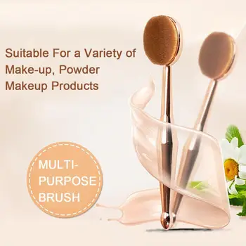 

1Pcs Golden Cosmetic Make Up Brush Foundation Cream Powder Blush Concealer Toothbrush Oval Shape Concealer Tools TSLM1