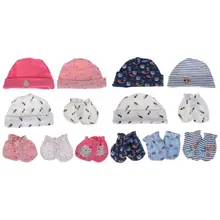 1 комплект, детские перчатки, шапка, шапочка, перчатки с защитой от царапин, варежки с рисунком, милая шапка для мальчиков и девочек на осень и зиму, теплые подарки для новорожденных