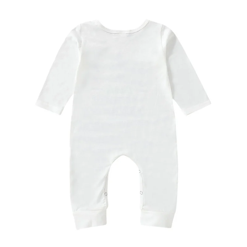 Комбинезон с длинными рукавами для маленьких мальчиков и девочек, хлопковый комбинезон с круглым вырезом и надписью «папа с днем рождения»