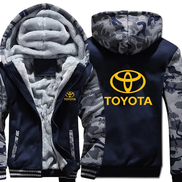 Для Toyota, толстовки, зимняя камуфляжная куртка с рукавом, мужская, утолщенная, унисекс, повседневная, шерстяная подкладка, флисовая Мужская куртка, толстовка, пуловер