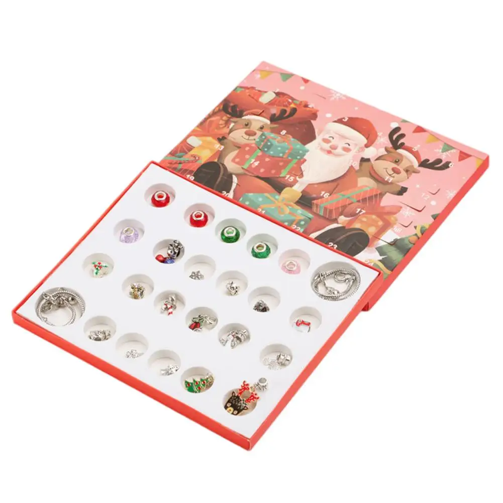 Advent Calendar 2021 Christmas 24 Days Countdown Calendar Christmas Advent Calendar DIY Charms With Bracelet Set Gift For Girls 1