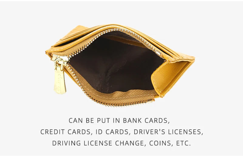 Women Small Wallet Credit Multi-Card Holder Package Fashion PU Function Zipper Ultra-Thin Organizer Case Student Lady Coin Purse