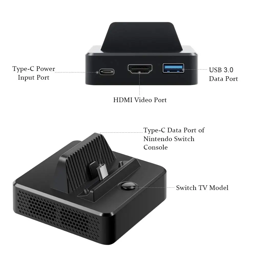 Rend Переключатель консоли видео конвертер портативный мини HDMI ТВ Замена док-станции зарядное устройство для NS nintendo переключатель