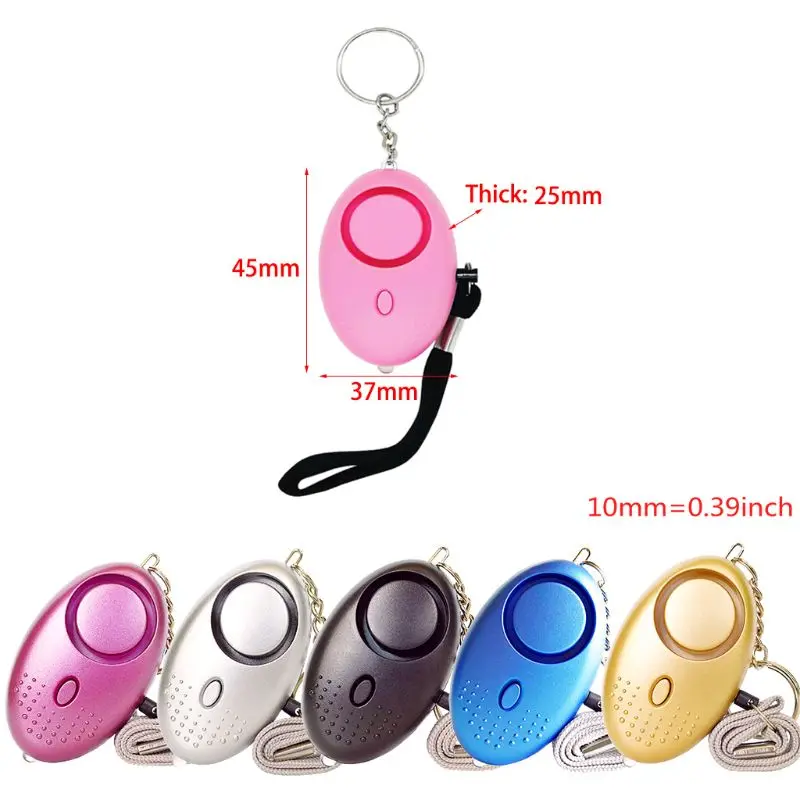 130dB Loud Sound Personal Defense Siren Anti-attack Security LED Alarm Keychain with Lanyard for Women Children Supplies Accesso