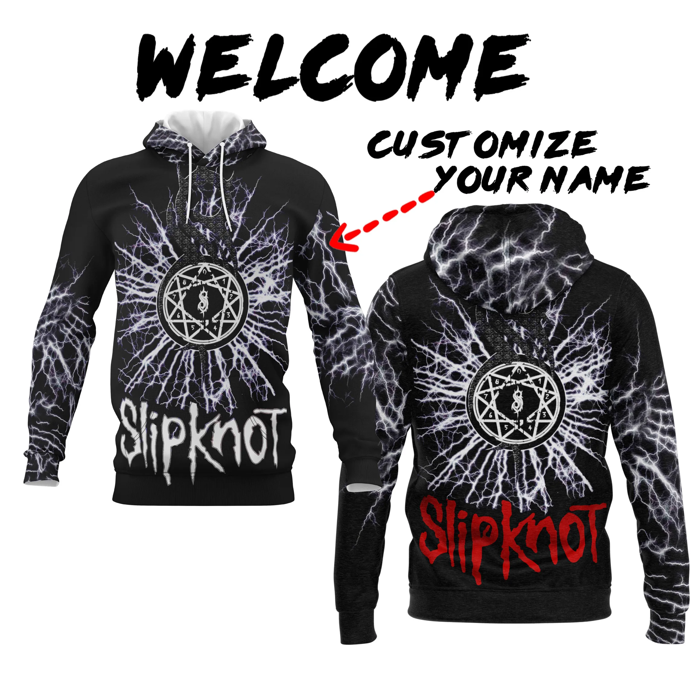Slipknot-3D толстовки с принтом для мужчин рок одежда хипстер свитер капюшоном