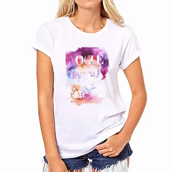 

Vogue Girl Print T Shirt Women Short Sleeve O Neck Loose Tshirt 2020 Summer Women Tee Shirt Tops Camisetas Mujer