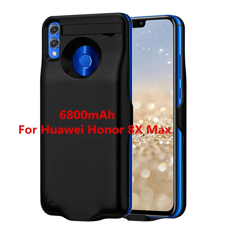 Black for 8X Max NTSPACE ультра тонкая батарея зарядное устройство Чехлы для huawei Honor 8X Max резервного питания банк зарядки чехол для huawei Honor 8X power Case - Цвет: Black for 8X Max