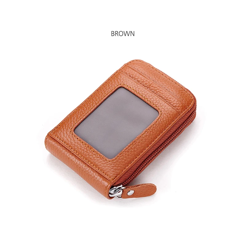 Fashion quality chengguan CL2221 Genuine leather 9 Card bag 2 Coin Pocket Women men short Wallet small Zipper Purse Card bag