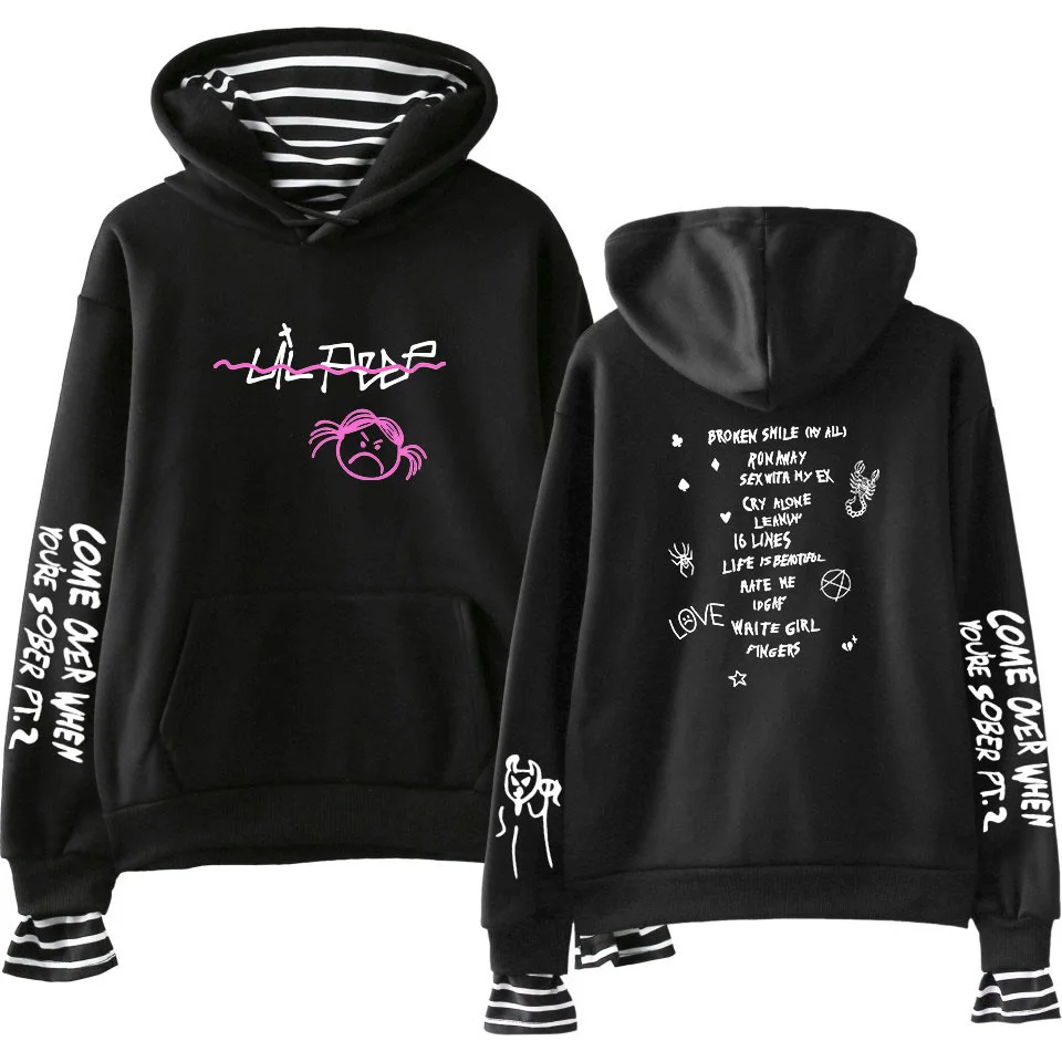 Hoodies Lil Peep Fake Two Pieces Hoodies Streetwear Trend Couples Hoodies Fashion Casual Hoodies Autumn Winter Men/Women Hoodies