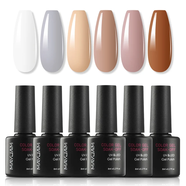 Gel Nail Polish Set All for Manicure Gel Kit Vernis Semi Permanent Varnish Hybrid 6pcs 8ml Natural Green Soak Off Gel Varnishes SY5684
