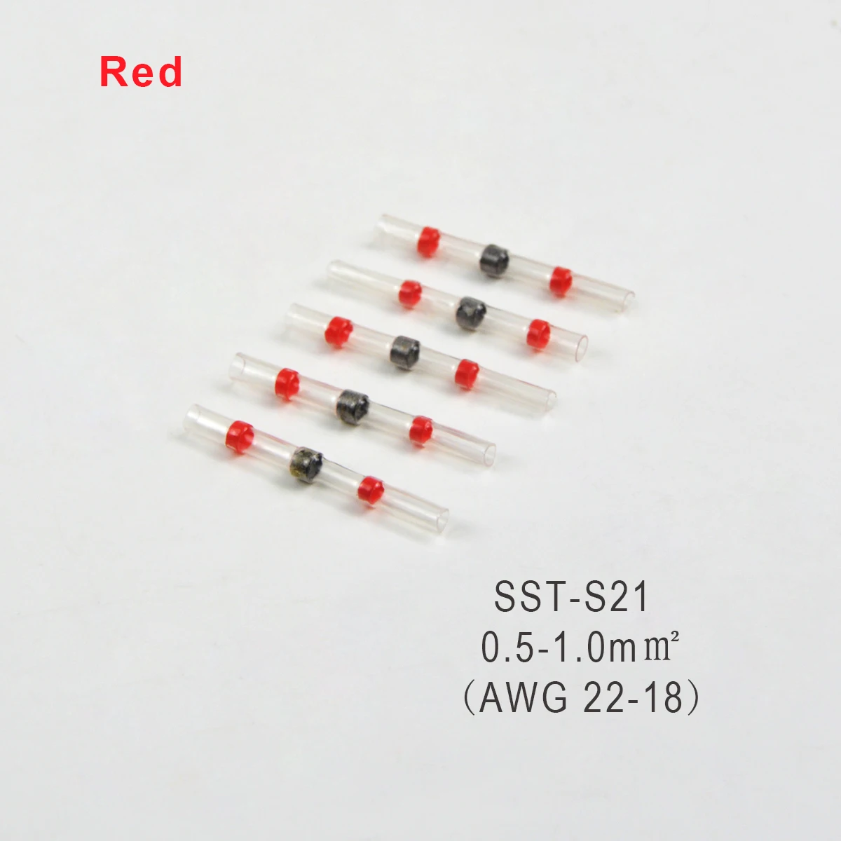 Практичная Тепловая клемма с термоусадочной изоляцией для AWG 26-24 22-18 16-14 12-10 кабельный разъем провода изолированный Водонепроницаемый стыковой пайки Терминал - Цвет: Red