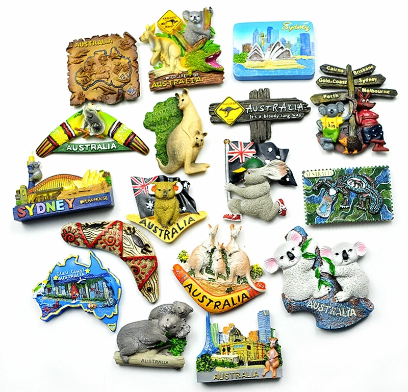 

Hand-painted Sydney Map , Australia Kangaroo Koala 3D Fridge Magnets Tourism Souvenirs Refrigerator Magnetic Stickers Gift