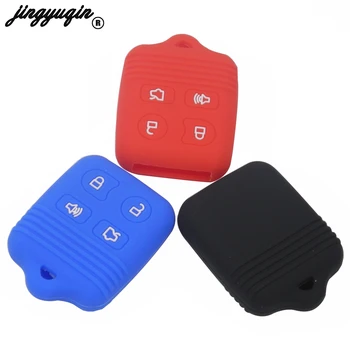 

jingyuqin 30pcs/lot 4 Buttons Remote Car Key Transit Keyless Rubber Silicone Cover for Refit Ford Lincoln Mercury Fob Case