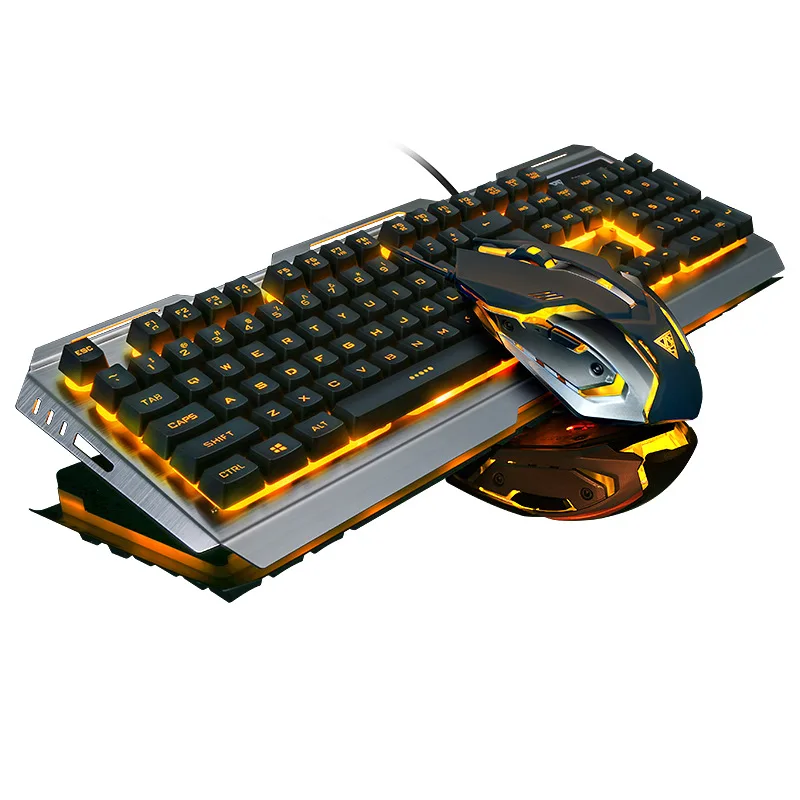 Проводная Механическая клавиатура и мышь игровой комплект с подсветкой Teclado
