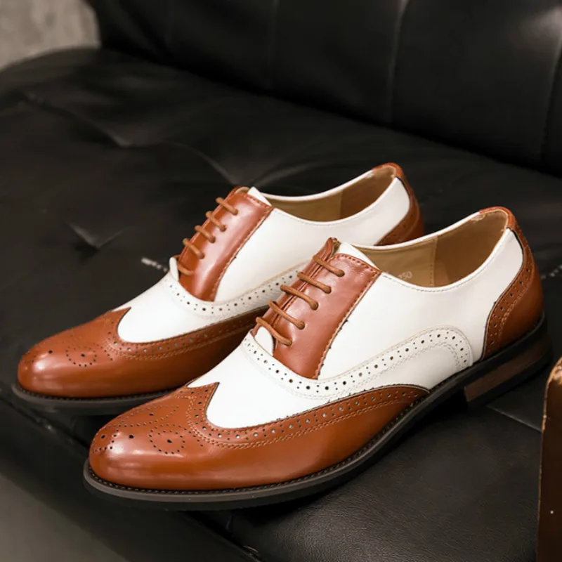 Винтажные мужские кожаные туфли с перфорацией типа «броги»; британский стиль; Мужские модельные туфли с острым носком в деловом стиле; сезон весна-осень; оксфорды; мужские свадебные туфли