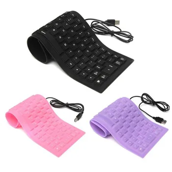 

Portable USB Keyboard Russian Version Flexible Water Resistant Soft Silicone Gaming keyboard for Tablet Computer Laptop PC