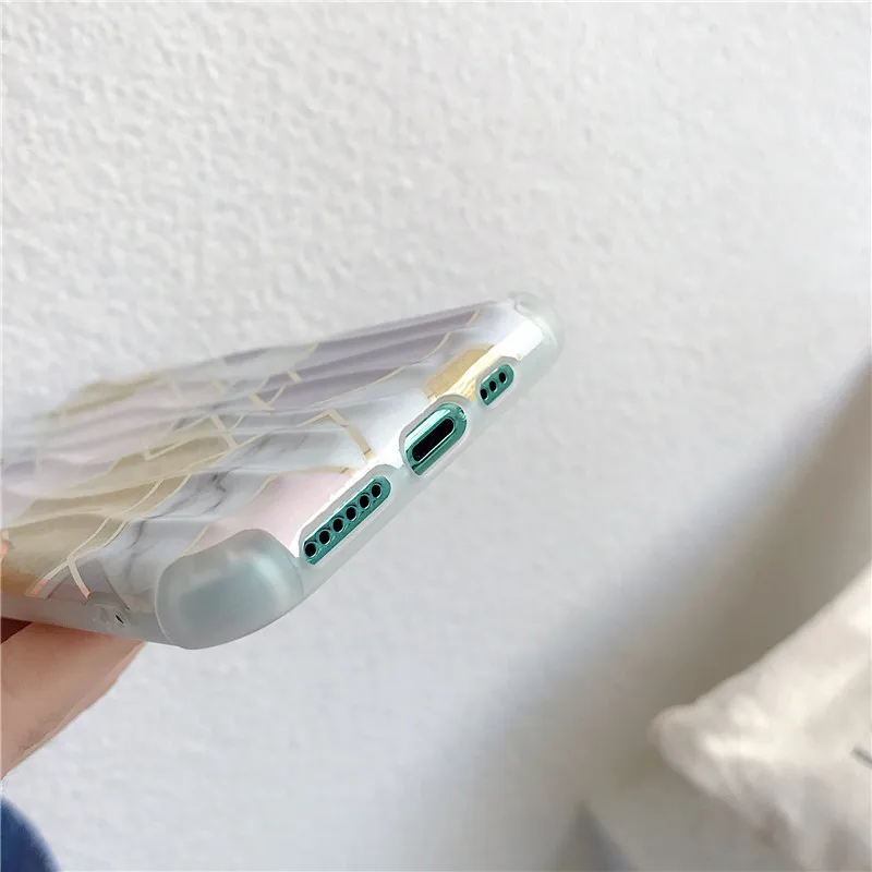 Геометрический мрамор чемодан чехлы для телефонов iPhone 11 Pro Max XR XS Max 7 8 Plus X Жесткий ПК Гальваническая задняя крышка