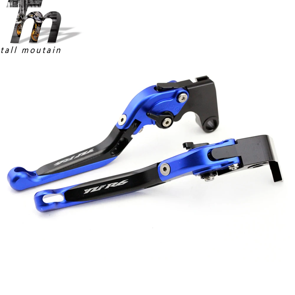 

Brake Clutch Lever For YAMAHA YZFR6 YZF-R6 1999-2004 Blue+Black Motorcycle Accessories Folding Extendable logo YZF R6