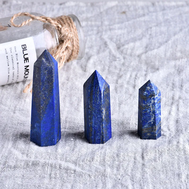 1 шт. натуральный кристалл Lapis Crystal Шестиугольная точка колонка кварца
