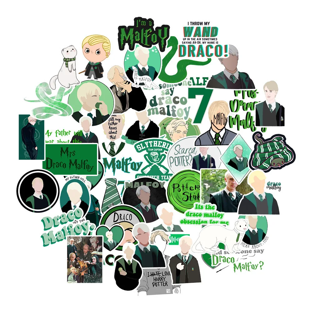 

10/30/50pcs/pack Draco Malfoy Classic Label Stickers For Notebook Motorcycle Skateboard Computer Phone Decal Cartoon Kid Toy Car