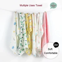 Organic Cotton/Bamboo Cotton Muslin Swaddles Wrap Burpy Towel Scarf Bibs Muslin Baby Blankets Newborn Diaper Pielucha 60*60cm 1