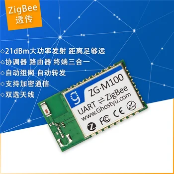 

ZG-M100 low-power ZigBee serial port transparent transmission module TI cc2530 PA power amplifier dual antenna optional