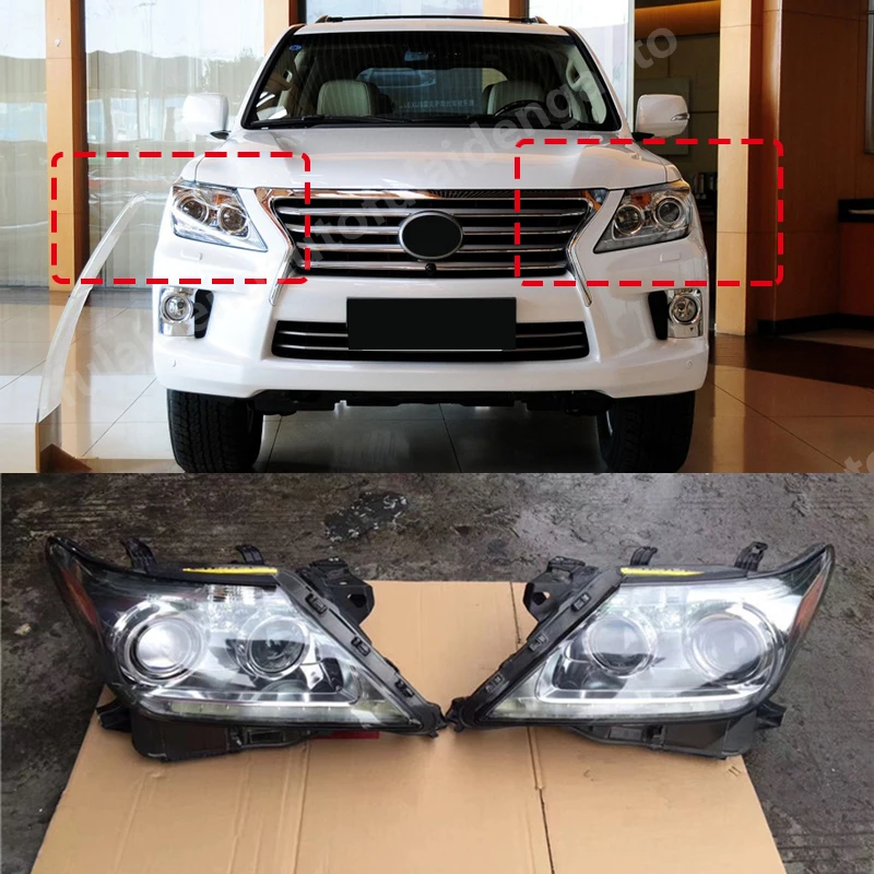 Для Lexus LX570 2012-2014 светодиодный ные передние фары с объективом проектора