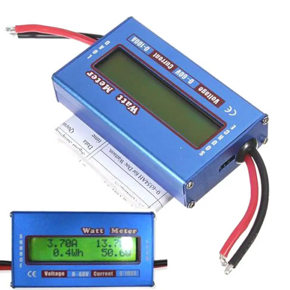 

100A 60V DC Digital Wattmeter Watt Meter Power Meter Balance Voltage Battery Checker