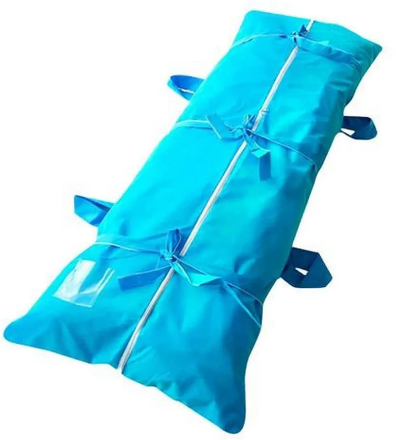 Leak Proof Portable Shroud Body Bag 3-layers Non-woven Fabric Disposable Funeral Supplies Zipper Shroud Body Bag Blue