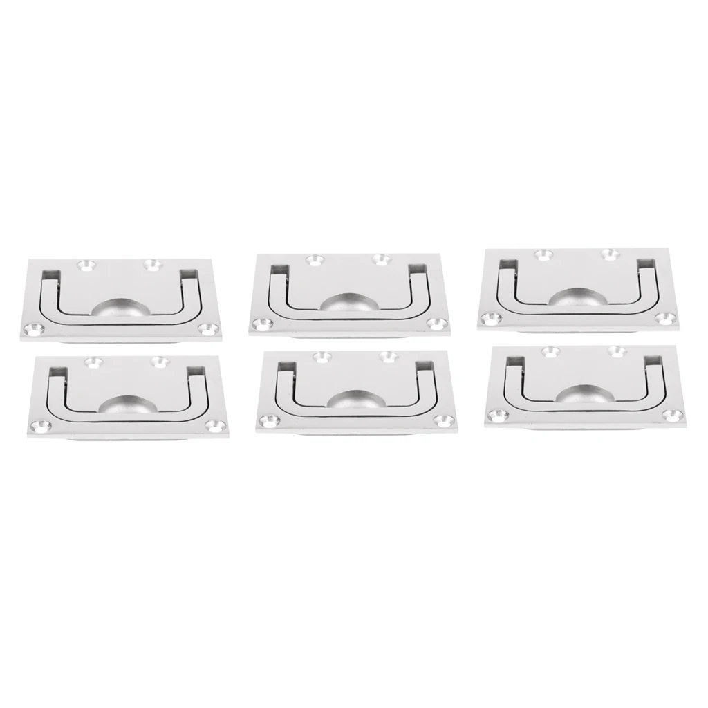 6pcs Boat Yacht Locking Stainless Steel Flush Pull Slam Latch Hatch Lift
