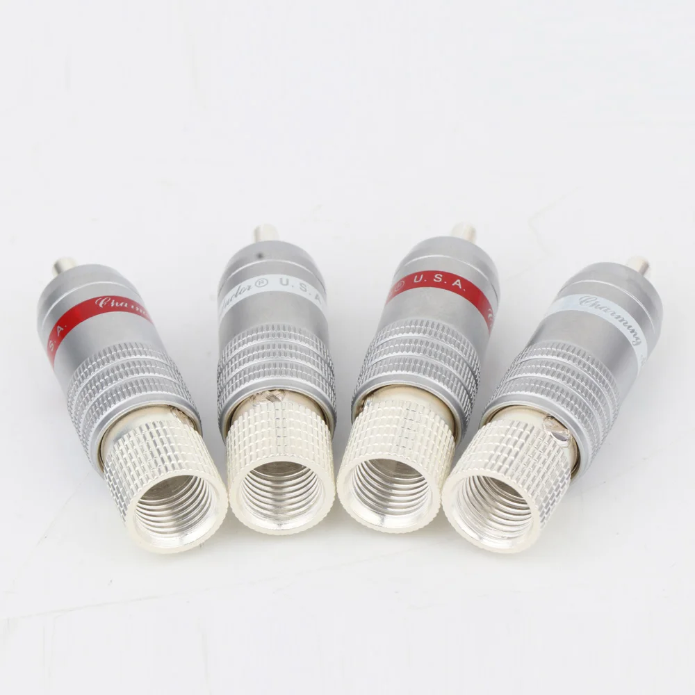 High Quality 4PCS R1728 CMC 8236-WU-AG Silver plated RCA connector