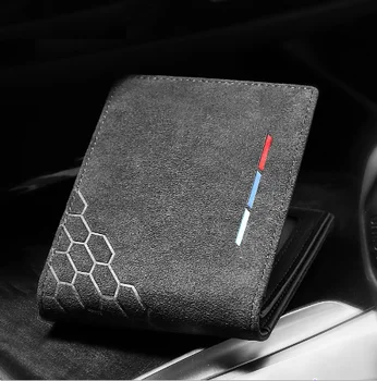 

Alcantara Men Credit ID Card Holder Driver's license Case Protection Slim For Mercedes W204 W212 BMW E90 E46 G30 Audi A3 Mustang