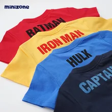 Minizone детская одежда, для мужчин, летняя футболка, летний детский топ с короткими рукавами, вырез лодочкой, хлопок, для мальчиков, средний размер, для детей