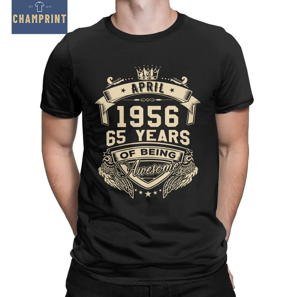 Родившиеся в апреле 1956 футболки 65 лет удивительные Ограниченная серия для мужчин