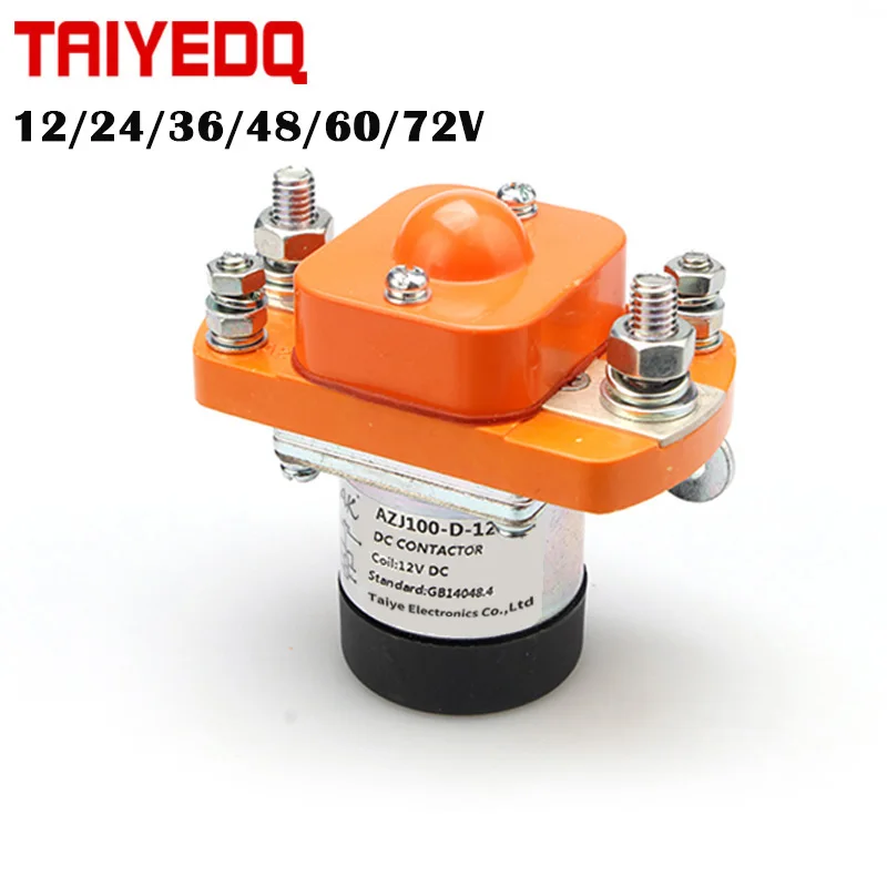 Relé Contator dc para Triciclo Elétrico Carro e Desenho Azj100s Bzj100d 1no Normal Aberto 100a 24v 12 v 24v 36 v 48 v 60 v 72v