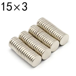 5/10/20/50/100 Pcs 15x3 Neodymium Magnet 15mm X 3mm N35 NdFeB Round Super Powerful Strong Permanent Magnetic imanes de neodimio