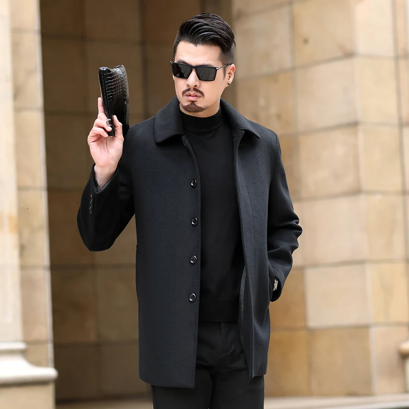 8XL 6XL 5XL шерстяное мужское пальто шерстяное пальто зима Осень мужское пальто Модная брендовая одежда теплое шерстяное пальто с подкладкой для мужчин