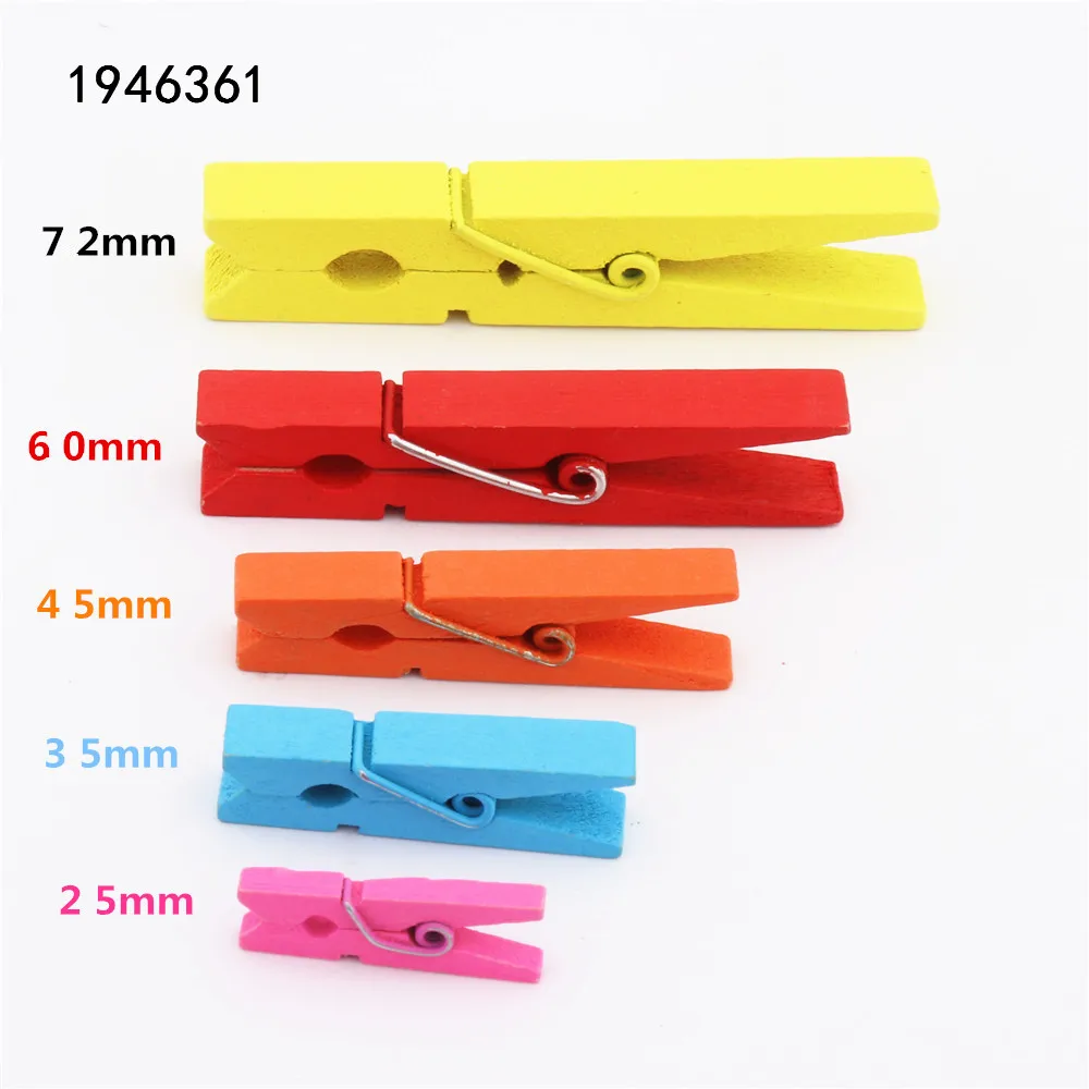 25mm 35mm 45mm 60mm 72mm Log Color Wooden Clips