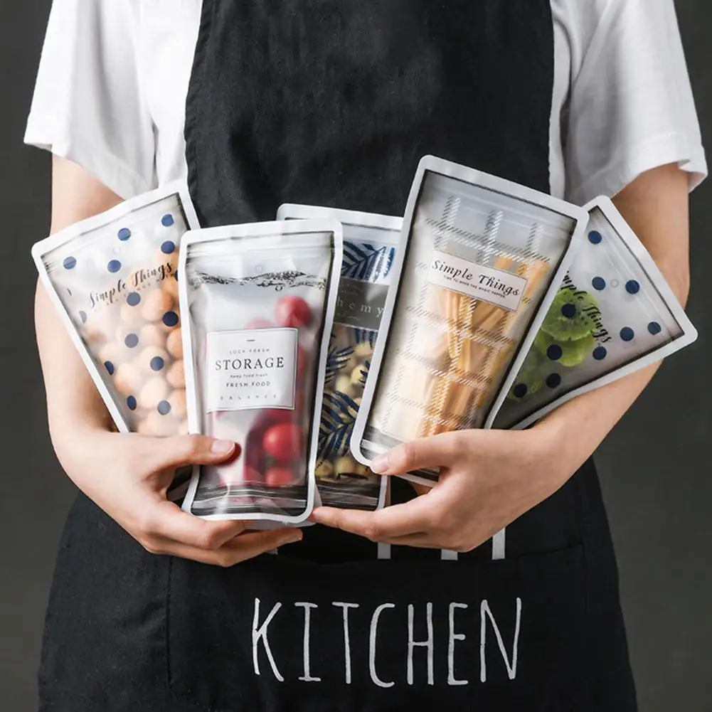 

4Pcs Portable Transparent Food Sealing Moisture-Proof Storage Bag