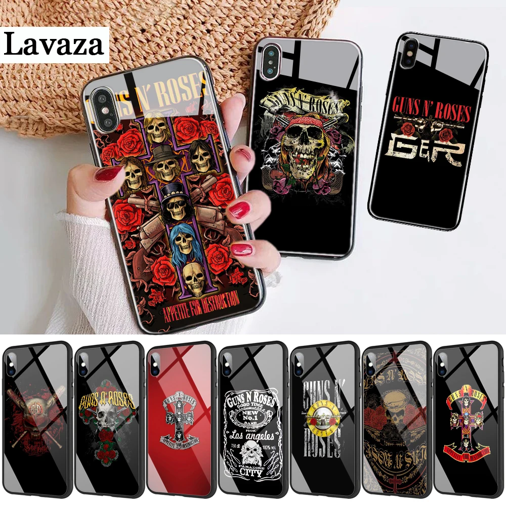157d Guns n roses стеклянный чехол для телефона Apple iPhone 11 Pro XR X XS Max 6 6S 7 8 Plus 5 5S SE |