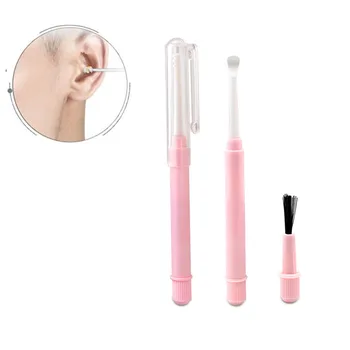 

1/2Pcs/Set Portable Ear Cleaner Ear Wax Remover Pickers Earpick Curette Spoon Pick Cleaner Soft Brush Ear Care Tools