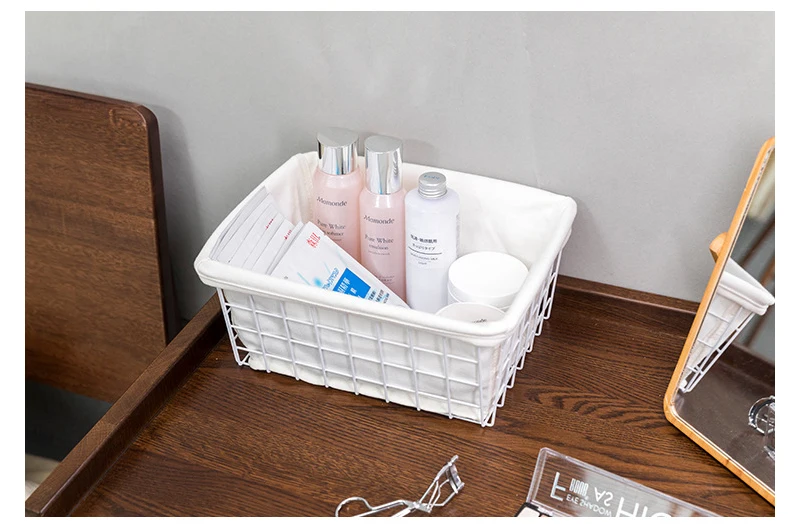 Japanese Wrought Iron Storage Basket Kitchen Finishing Iron Baskets Bathroom Storage Baskets Iron Table Home Decorations