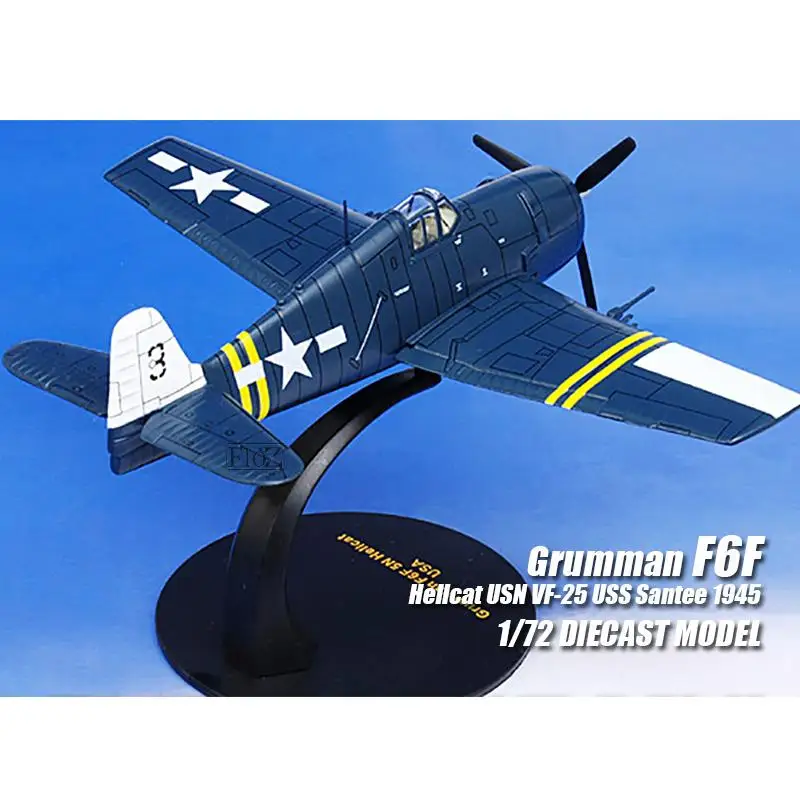 

WWII Grumman F6F Hellcat USN VF-25 USS Santee 1/72 diecast model aircraft IXO