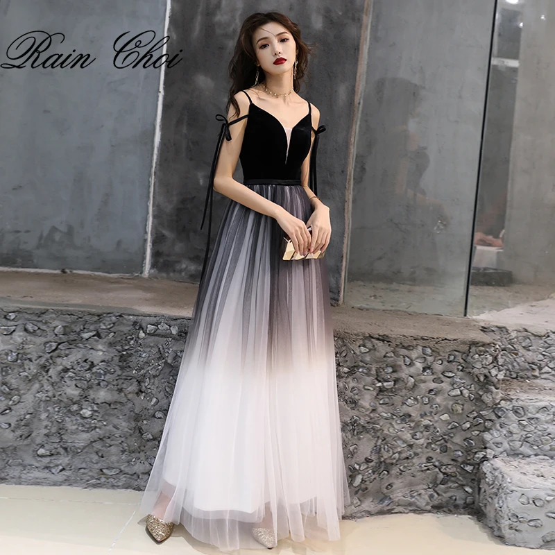 

Vestido De Festa V-neck Bride Party Sexy Prom Gown Long Evening Dress