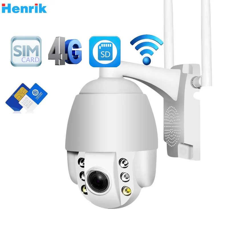 2MP 5MP sim-карта 3g 4G Беспроводная мини PTZ купольная камера 1080P 5MP открытый 5X зум объектив двухстороннее аудио CCTV камера безопасности CamHi