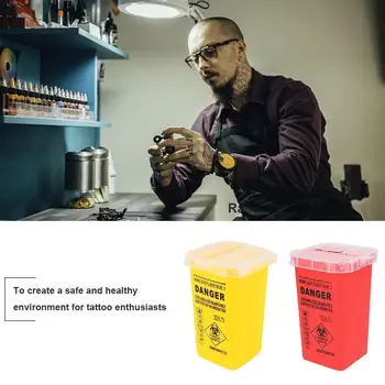 

1Pc Tattoo Supplies Container Disposable Sharps Medical Buckets Waste Accessories Tips Collections Barrels Tattoo Box Needl W8Q8